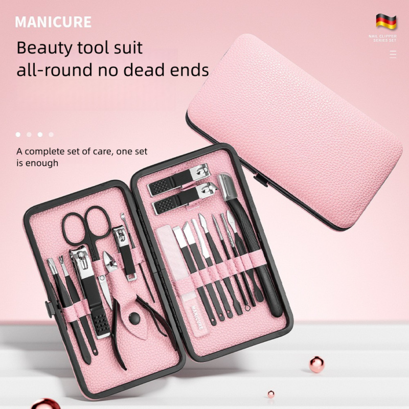 Mens Grooming Kit Gift Set - 18 adet Manikür Pedikür Seti, Profesyonel