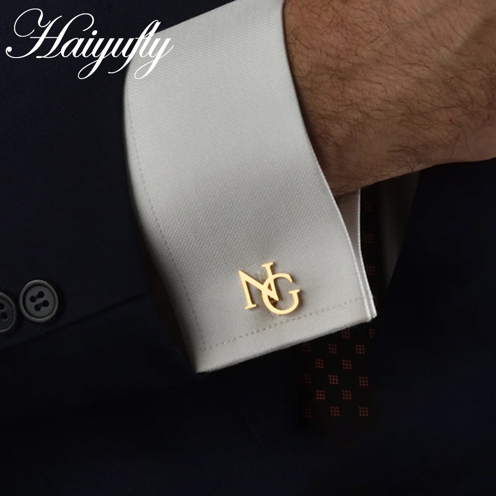 Men'S Groom - Haiyufly kişiselleştirilmiş özel ad kol düğmeleri